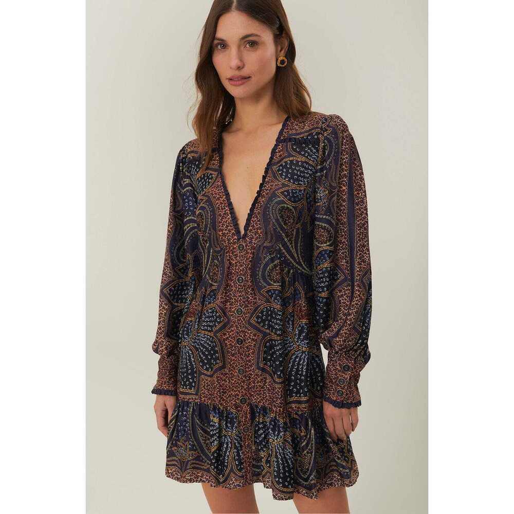 Blue Floral Glam LENZING™ ECOVERO™ Mini Dress